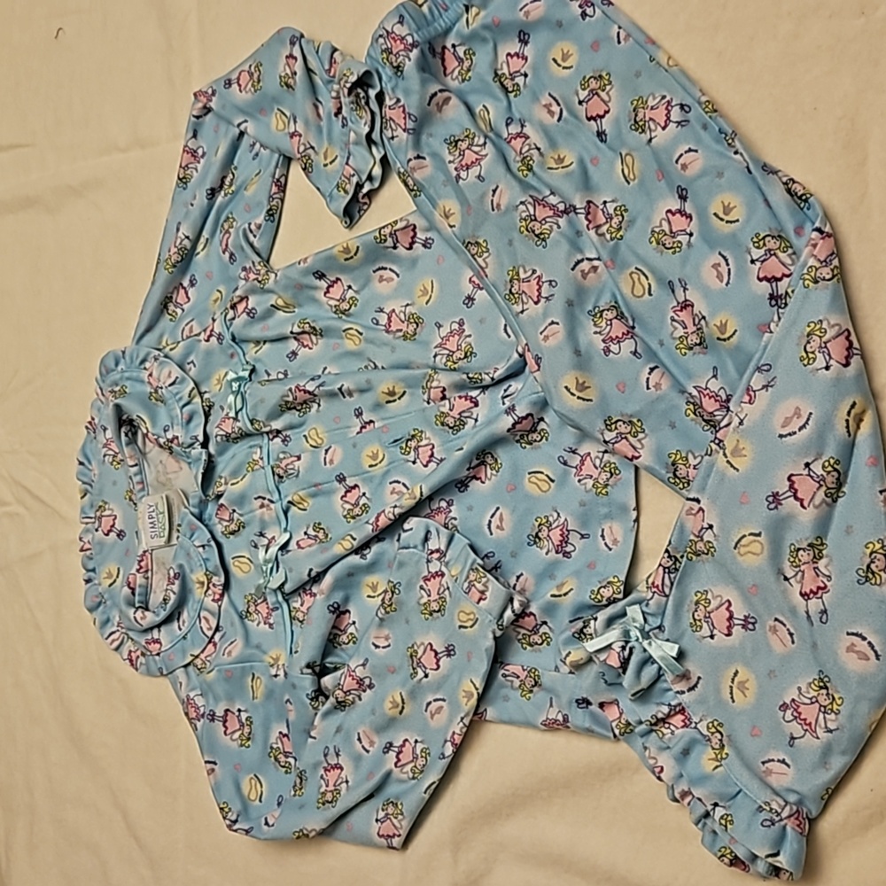 Button up flannel fairy pajamas